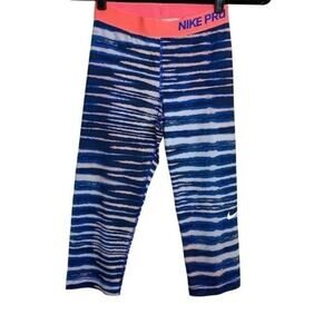 Nike Pro Blue Spandex Crops Small